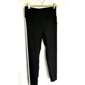 NWT Mono B Womens Black Side Line Reflective Stretch Pull-On Leggings Size Small